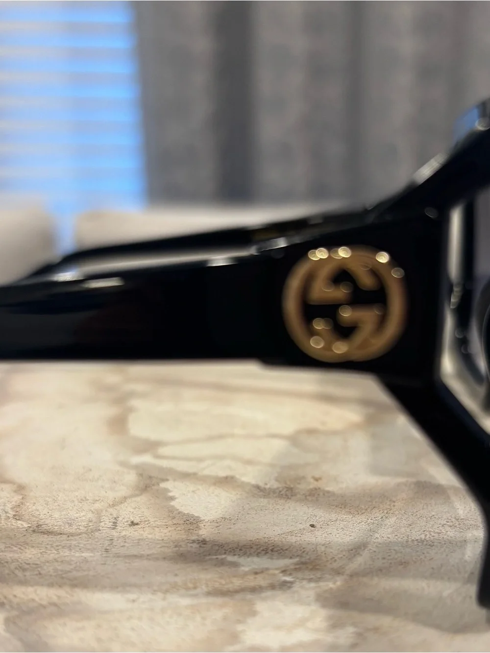 Gucci Black Sunglasses with Gold Double G Accent - Women’s